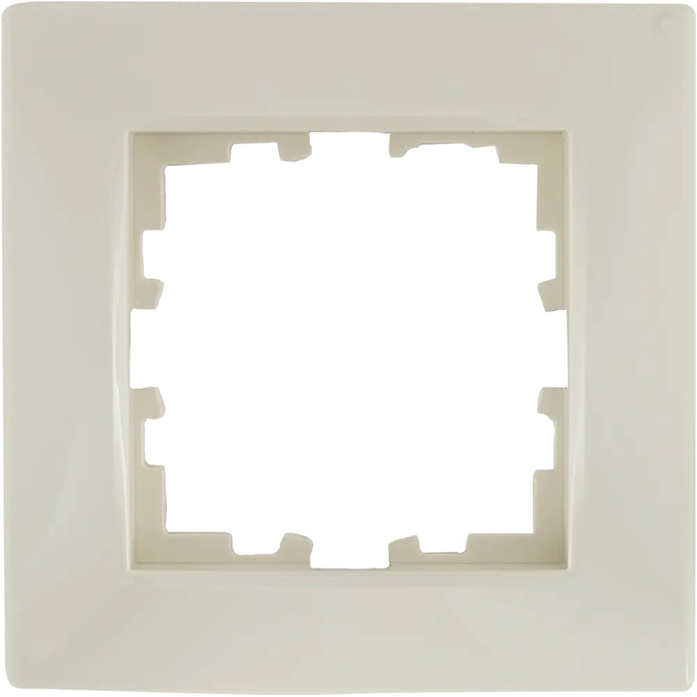 фото Рамка для розеток и выключателей Lexman Виктория сферическая 1 пост цвет бежевый