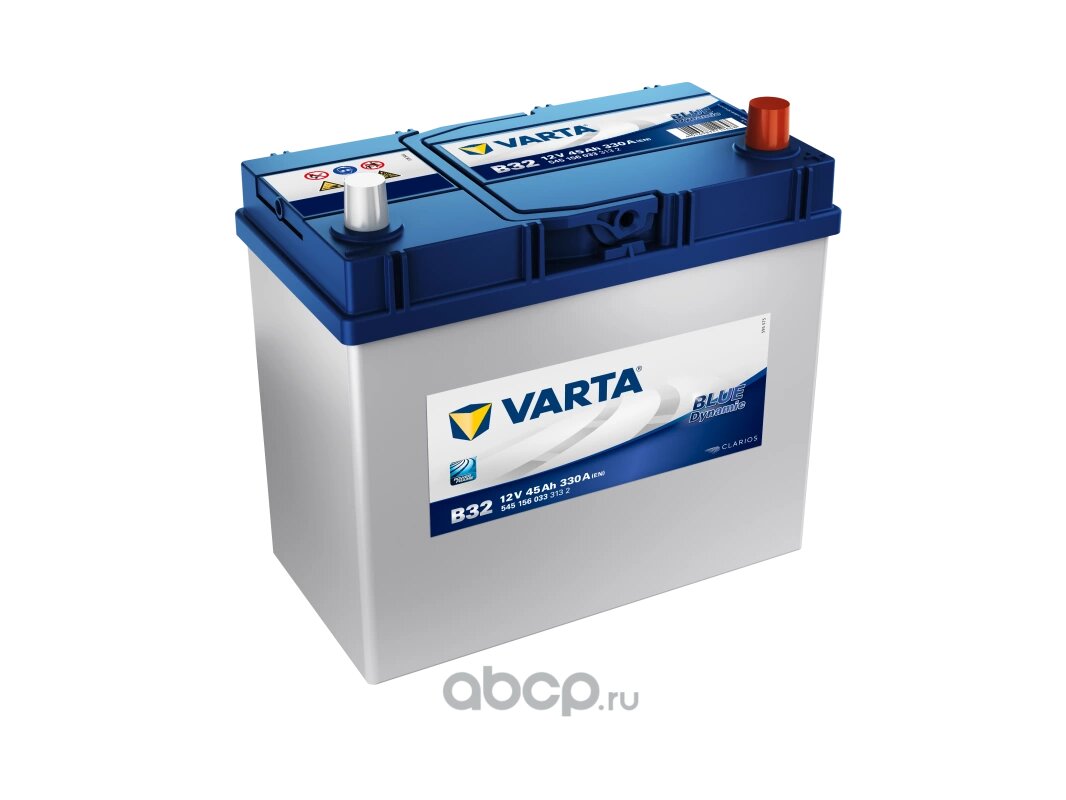Аккумулятор VARTA Blue Dynamic 45 А/ч обратная R+ B32 238x129x227 EN330 А Varta 545156033
