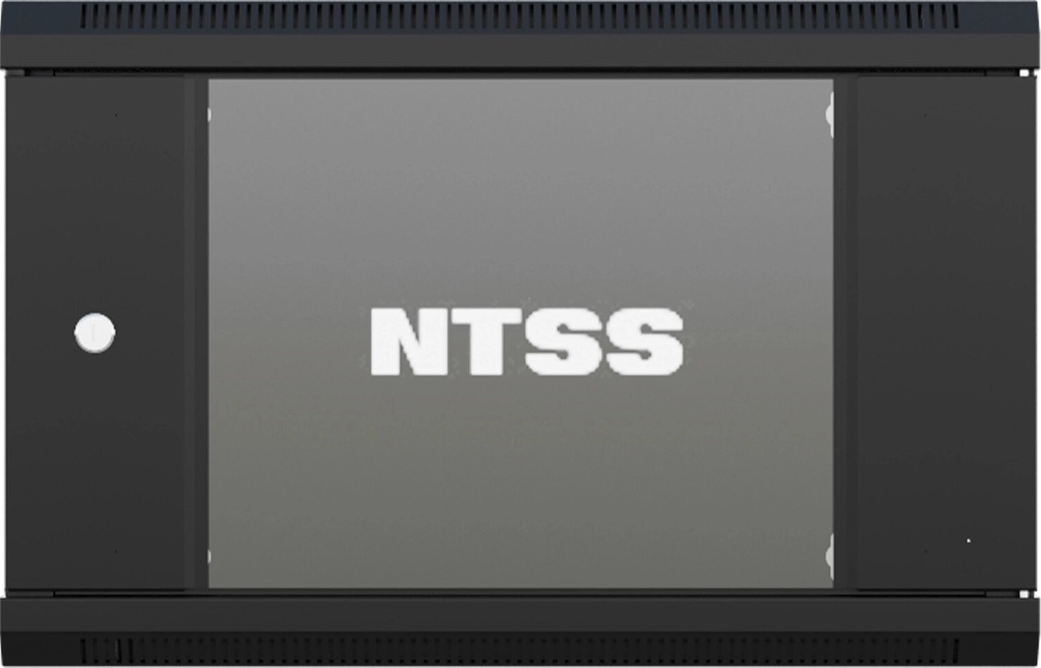 Шкаф коммутационный NTSS NTSS-W12U6060GS-BL настенный 12U 570x600мм пер.дв.стекл 60кг черный 500мм 27кг 220град. 635мм IP20 сталь