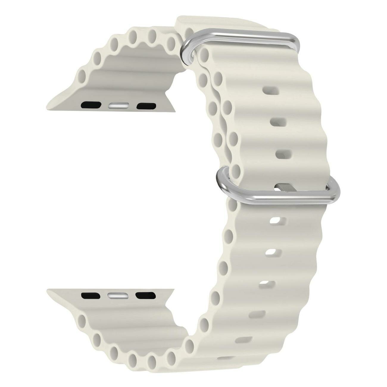Силиконовый ремешок для Apple Watch 42/44/45/49 mm серии 1-8  SE Ultra LYAMBDA NEKKAR DSJ-39-44-WT белый