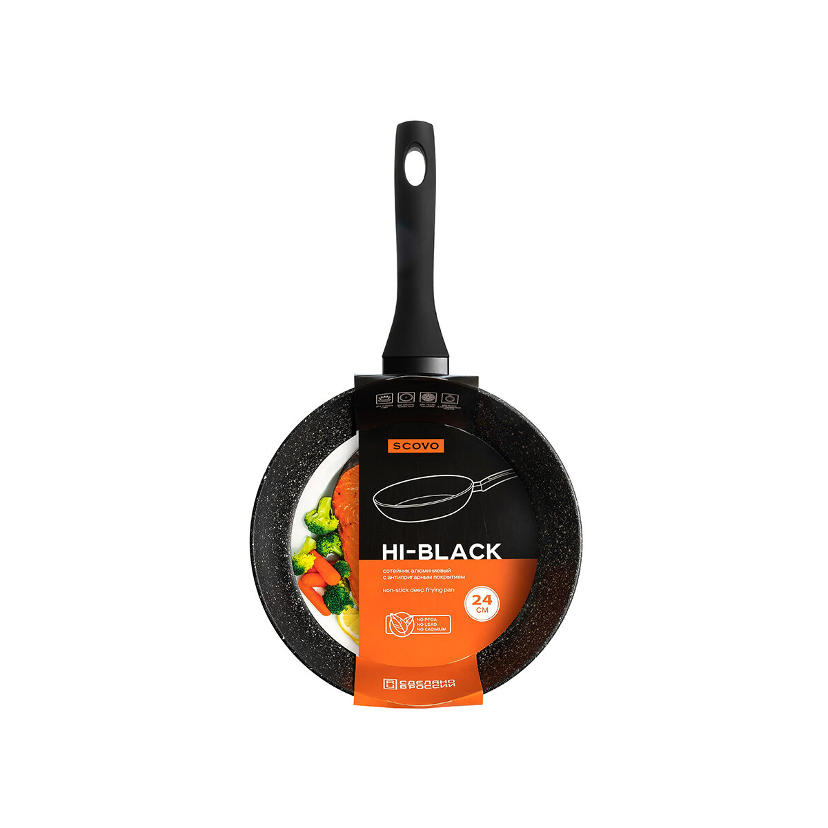 фото Сотейник Scovo Hi-Black, с антипригарным покрытием, 24 см