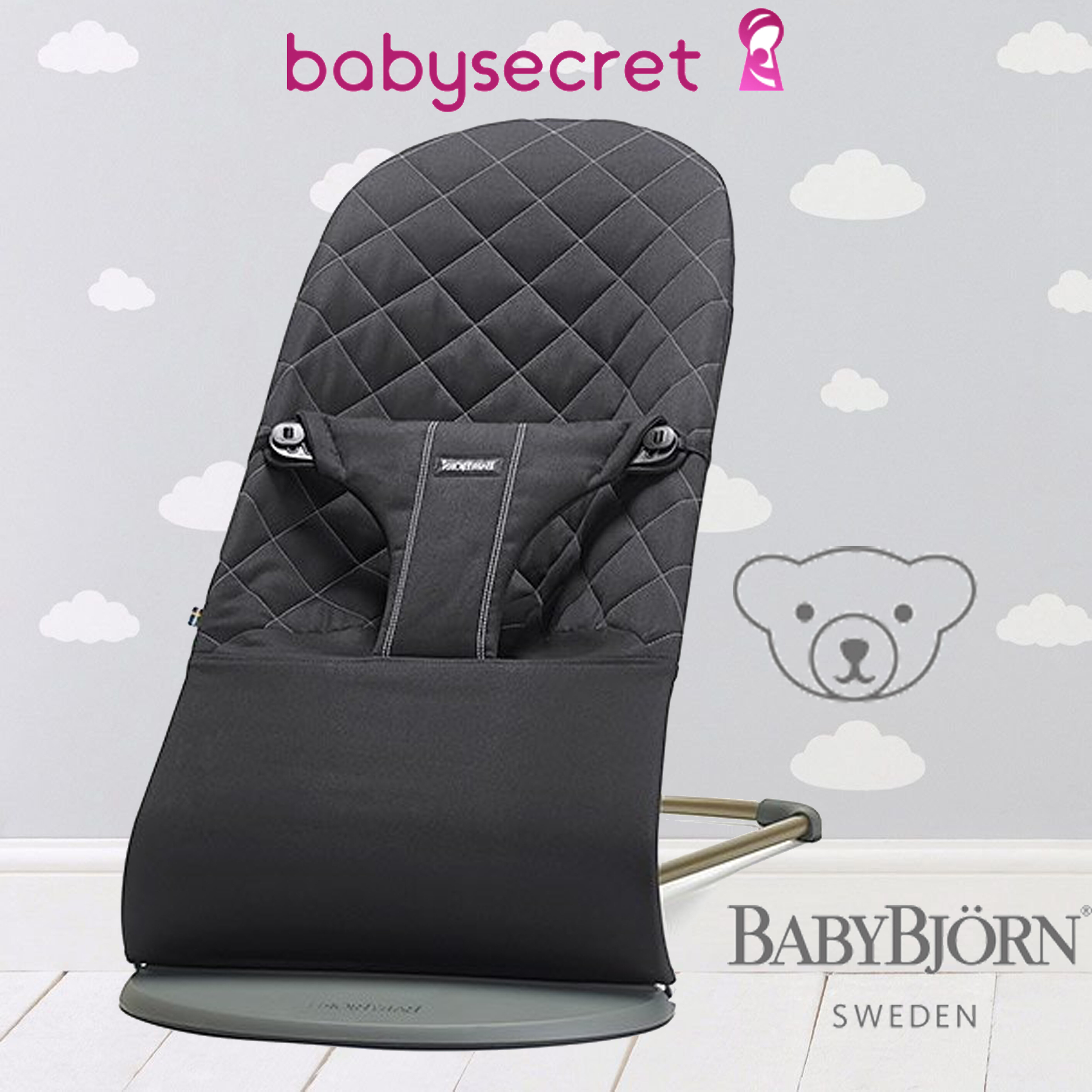 Шезлонг BabyBjorn Bliss Cotton (черный ) (0060.16)