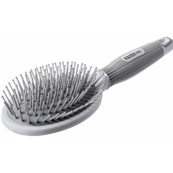 фото Расческа массажная Kaizer PRO овал, ручка резиновая, серая