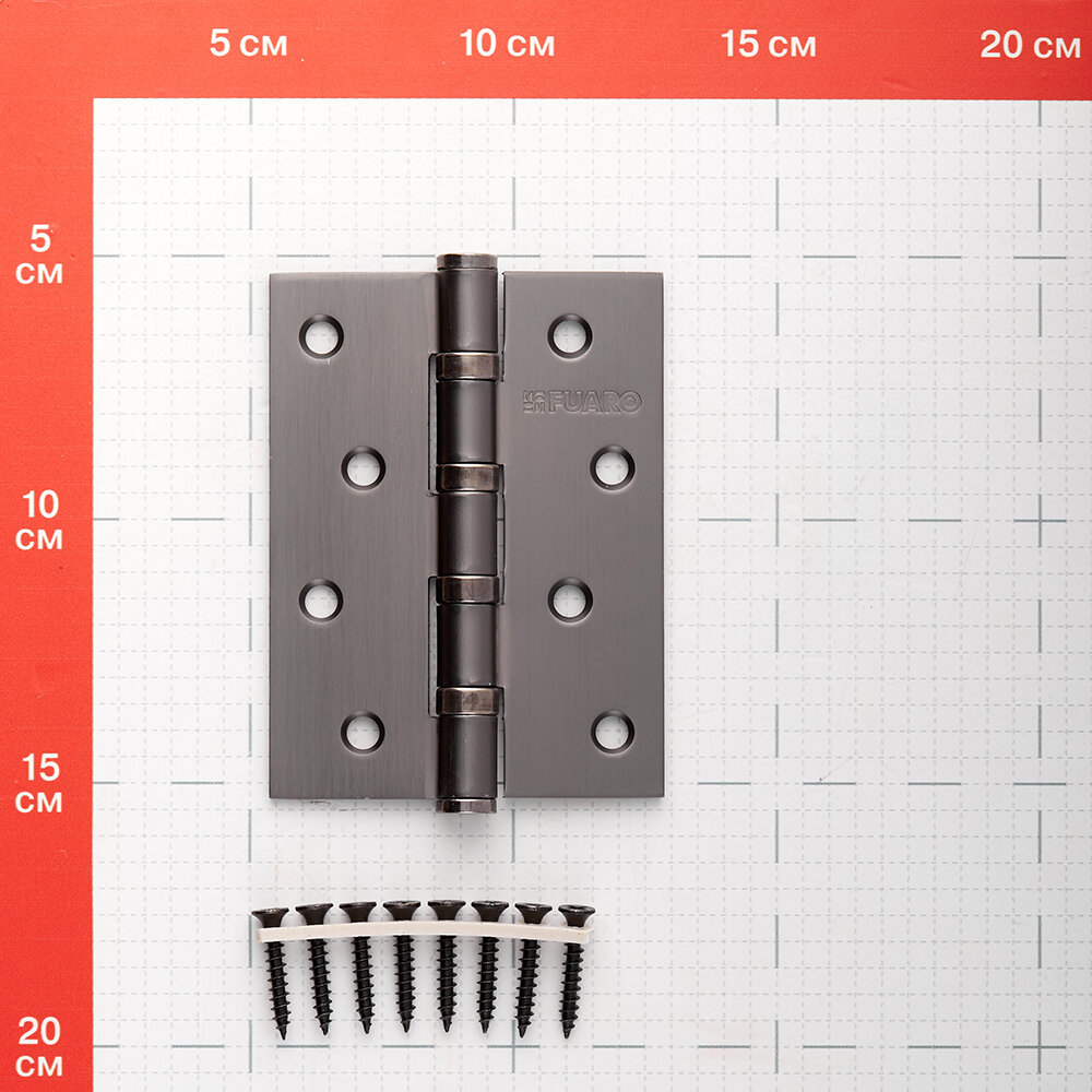 Петля дверная универсальная Fuaro 4BB/BL графит 100х75х25 мм