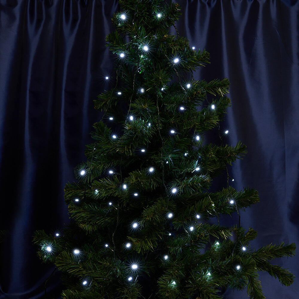 фото Праздничное освещение FERON Светодиодная гирлянда Feron CL33 линейная,статчиная, 10 м +1.5м 230V 5000K c питанием от сети, черный шнур