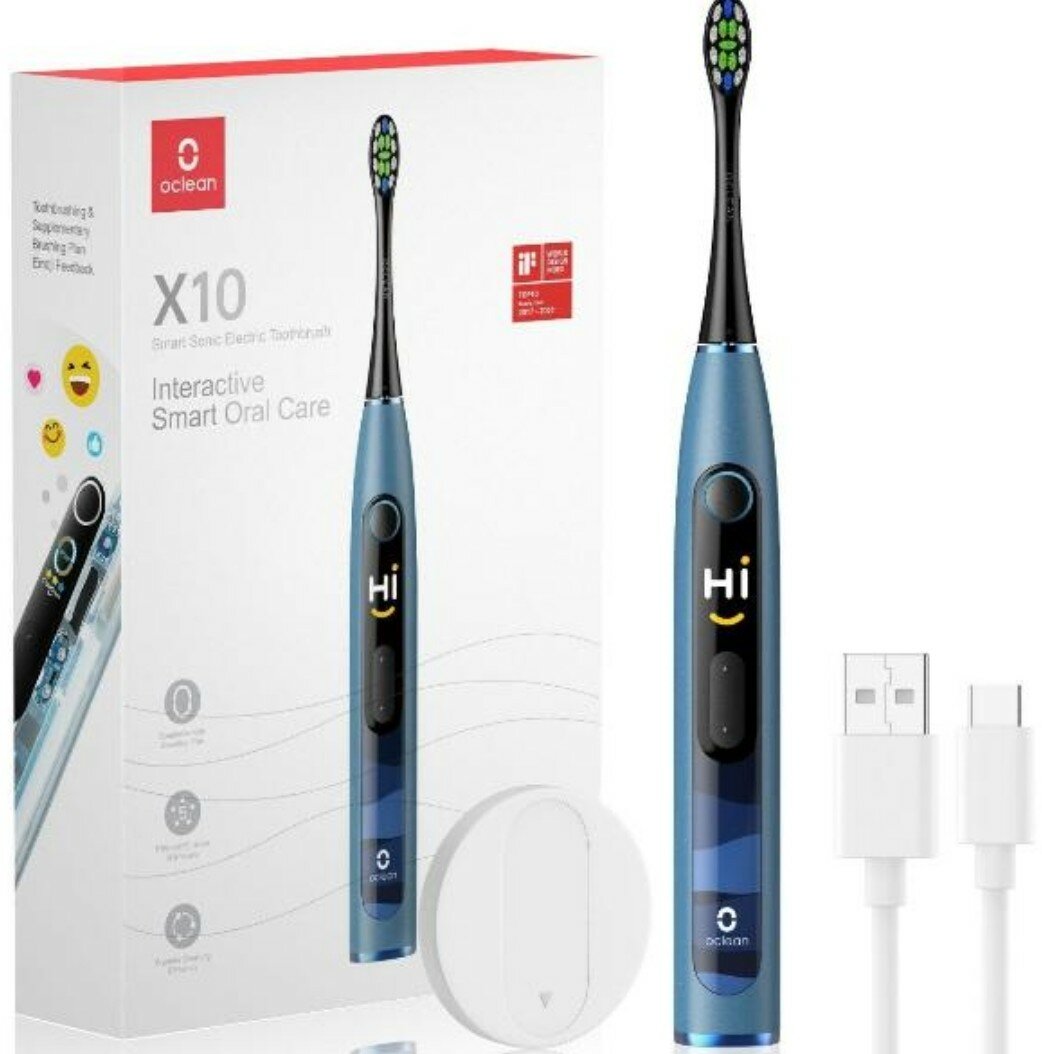 Электрическая зубная щетка Oclean X10 Smart Electric Toothbrush, Blue