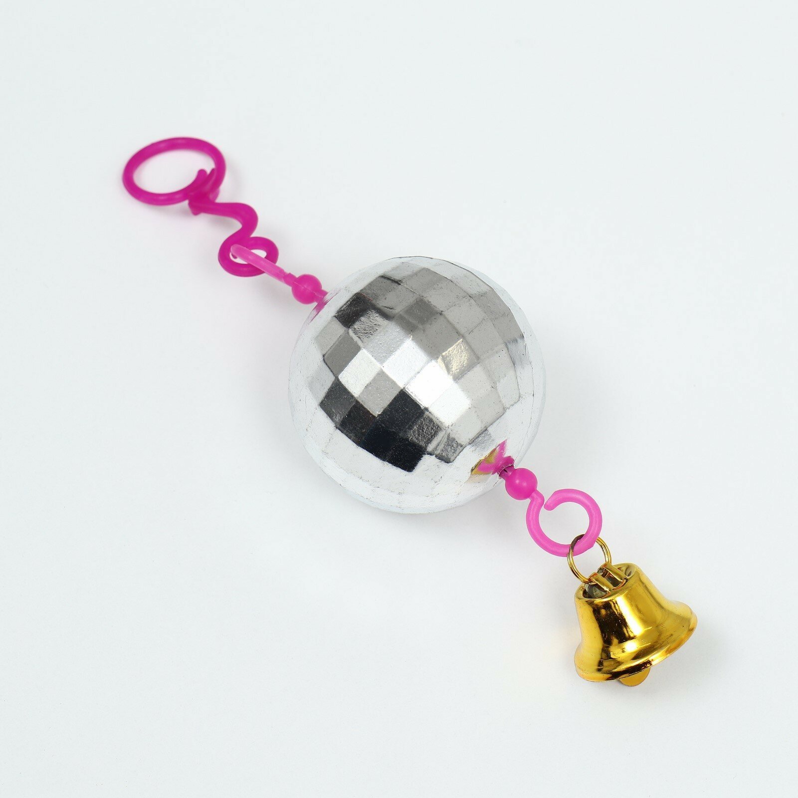 Игрушка "Диско-шар" с колокольчиком, 15 см, d 5.2 см - фотография № 1