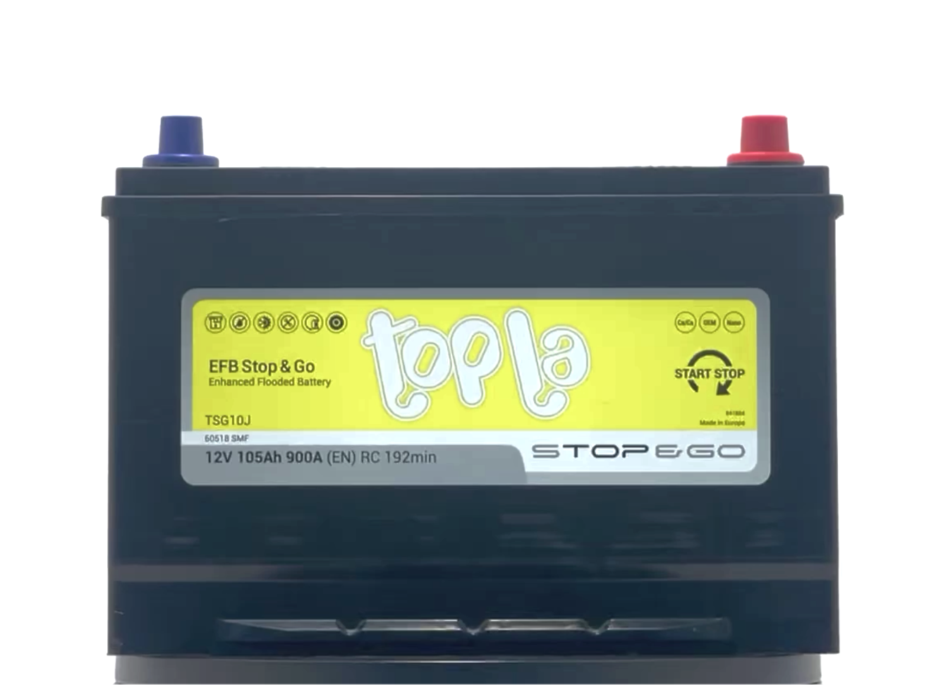 Автомобильный аккумулятор Topla EFB Stop&Go 6СТ-105.0 яп. ст/бортик 303/173/225
