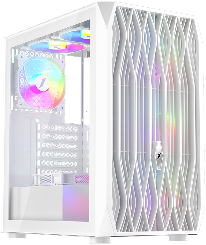 Корпус 1STPLAYER ARIYA AY7 White / ATX / 4x120mm LED fans / AY7-WH-4F1-W