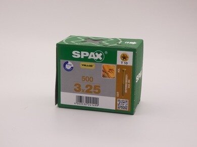 фото Саморезы для пола, паркета, шпунтованной доски, Spax 3х25 мм (500 шт.) Yellox