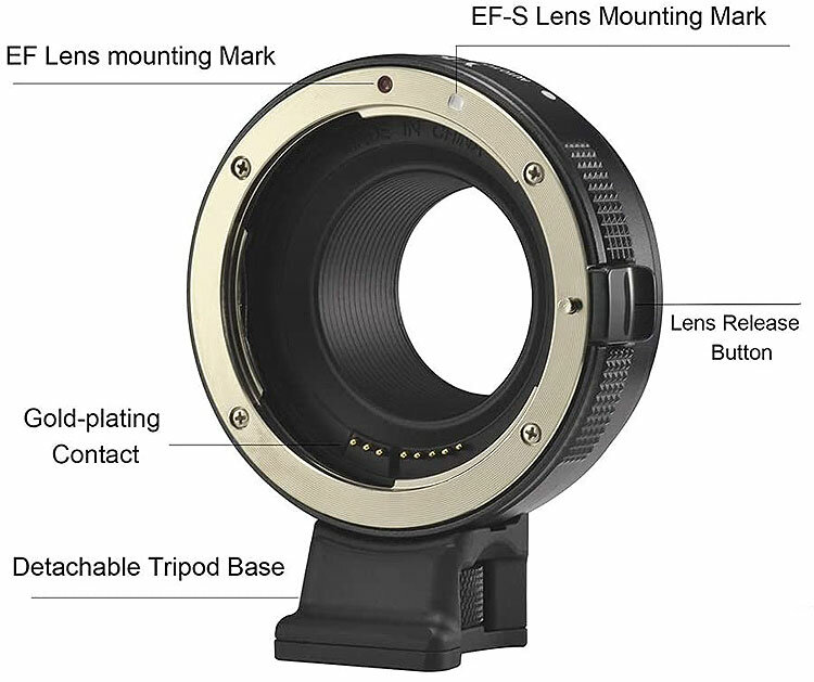 Адаптер Andoer EF / EF-S на байонет EOS M