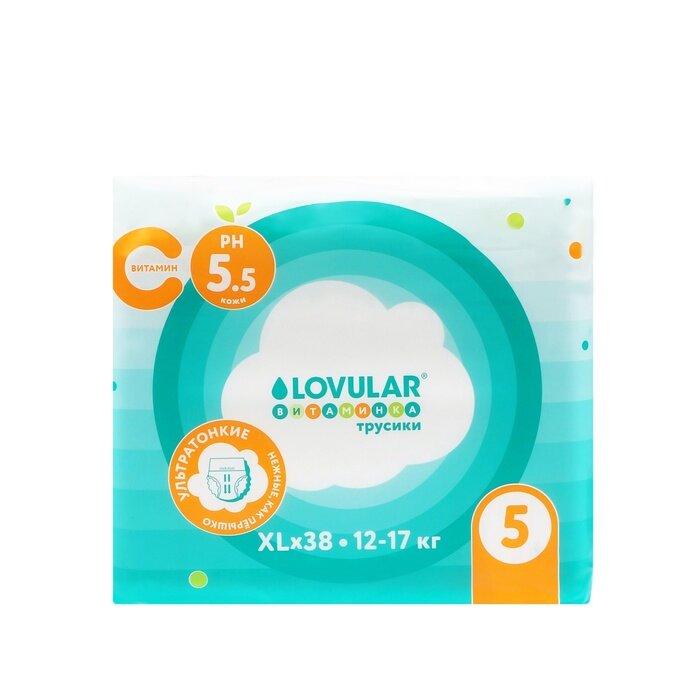 LOVULAR Подгузники-трусики Витаминка, XL 12-17 кг, 38 шт.