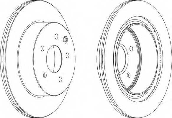 Диск тормозной задний вентилируемый NISSAN QASHQAI для NISSAN QASHQAI / QASHQAI +2 I (J10, JJ10) 2.0 dCi Привод на все колеса FERODO DDF1579
