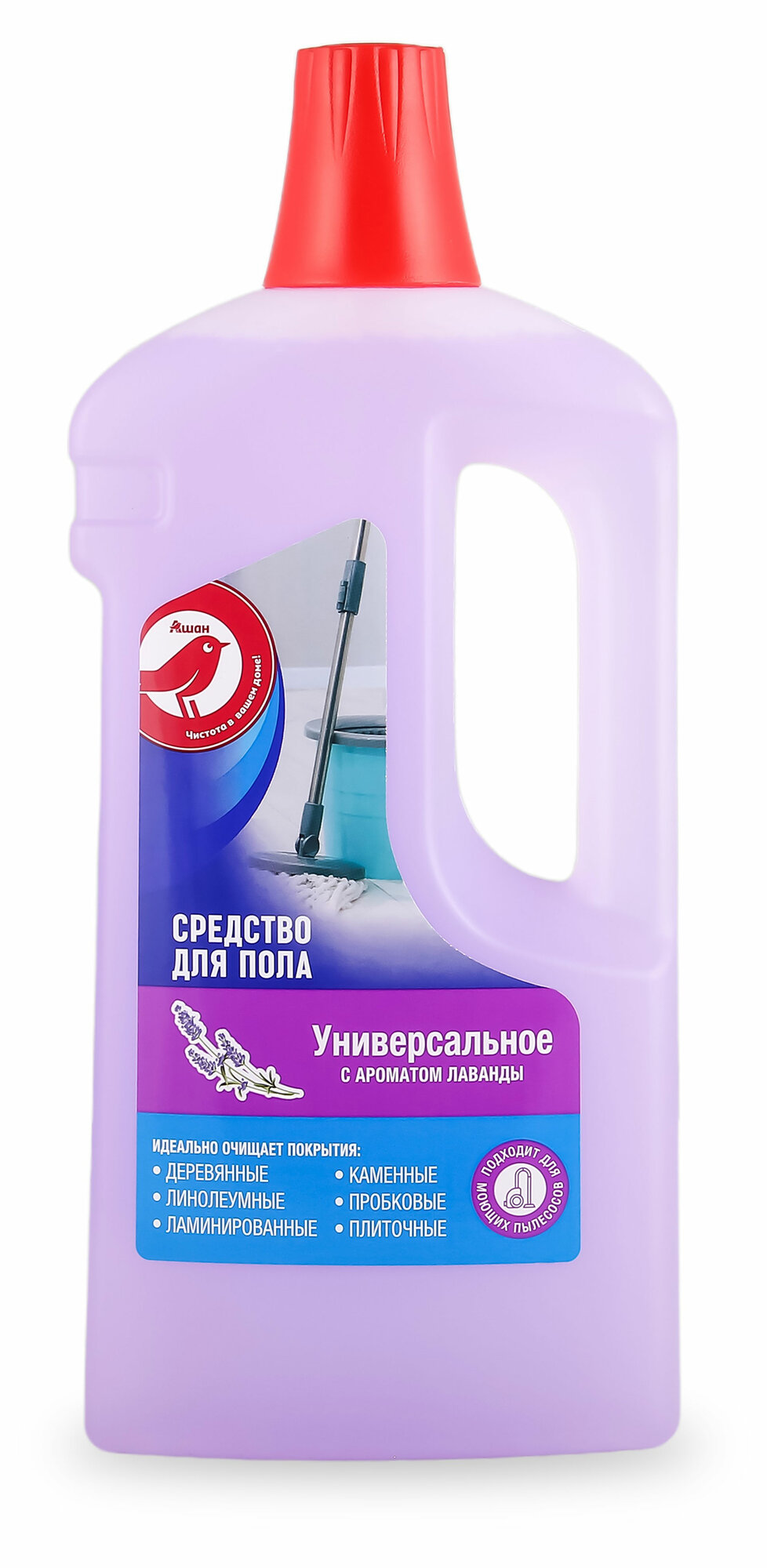 фото Средство для пола ашан Красная птица Универсальное с ароматом лаванды, 1 л