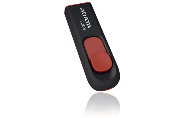 USB flash накопитель ADATA C008 32GB черный-красный (AC008-32G-RKD)