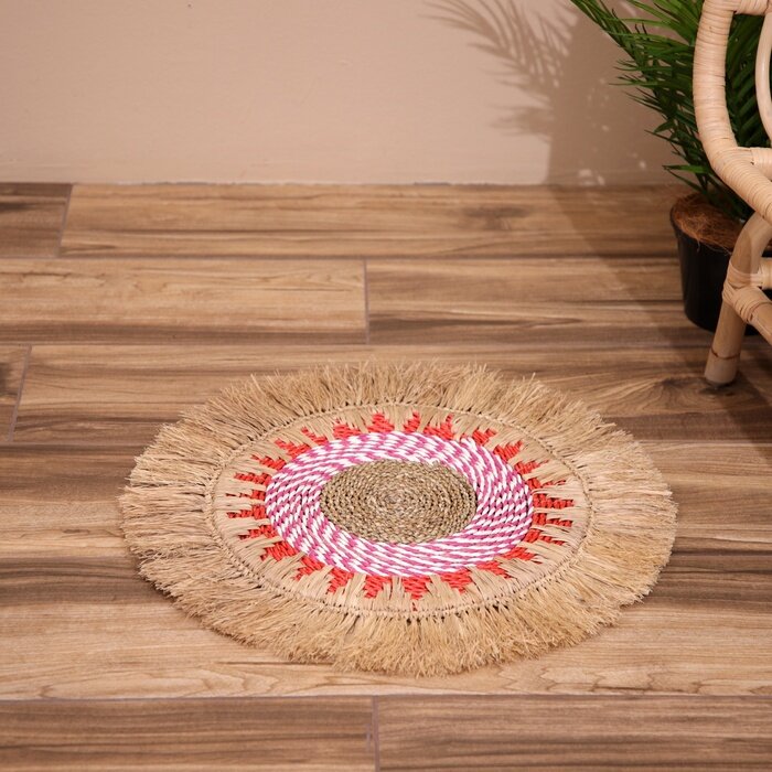 фото Коврик плетёный круглый 50 см