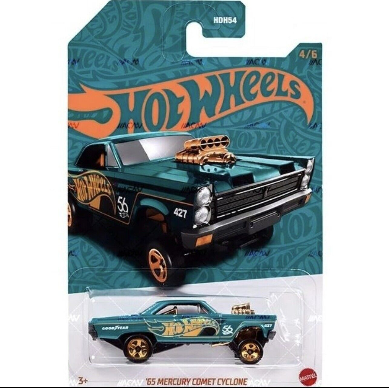 Машинка Hot Wheels Pearl & Chrome 2024 Lekebil 1:64 - '65 Mercury Comet Cyclone HVW98