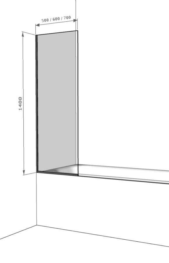 Шторка на ванну Iberica Blanca Mod.403 профиль хром, стекло прозрачное - фото №3