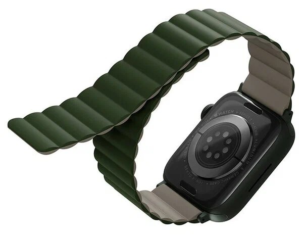 Ремешок Uniq для Apple Watch 49/45/44/42 mm Revix reversible Magnetic Green/Taupe