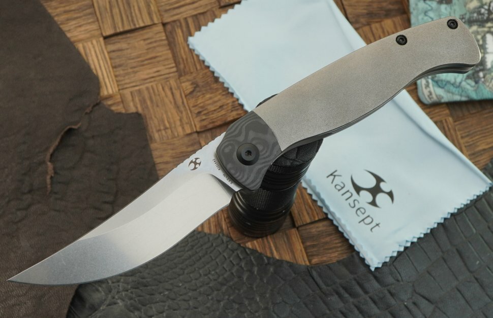 Складной нож Kansept Knives Mujir, сталь CPM S35VN, SW, рукоять титан корка/вставка