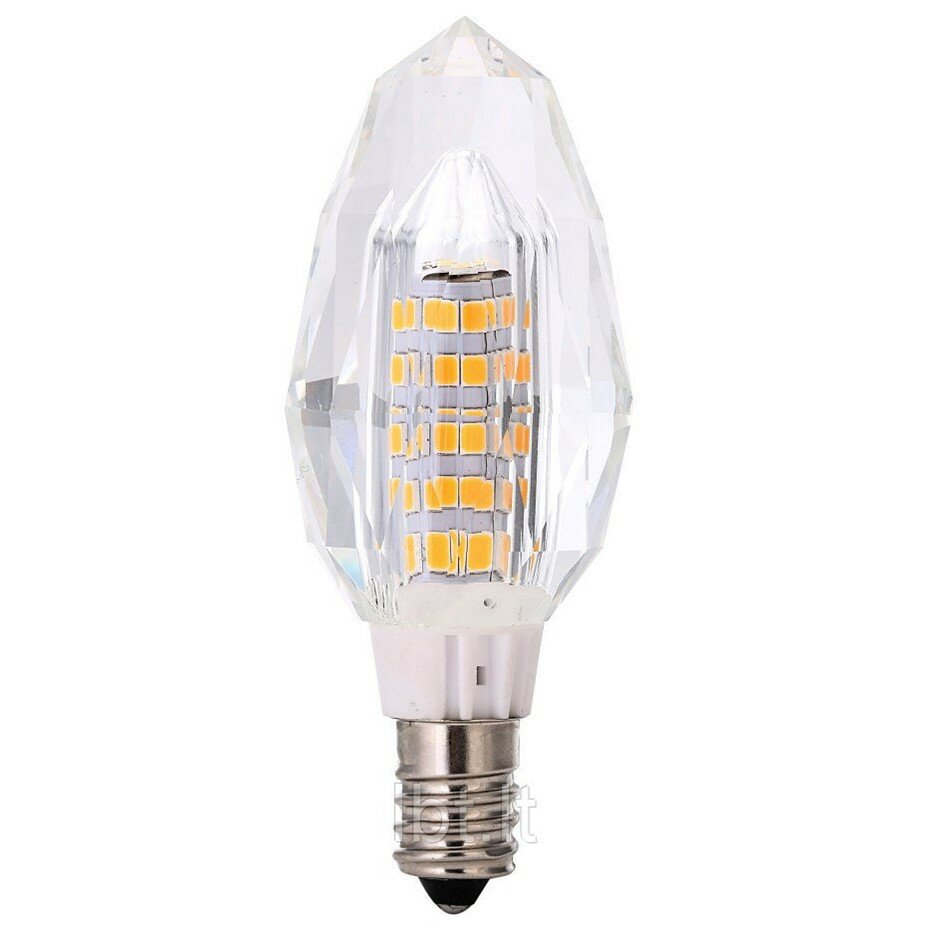 LBT Лампа LED Е14 Свеча 220В 7Вт 3000К D40х108мм Прозрачная колба L-C397