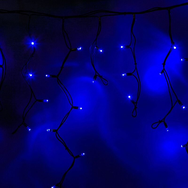 NEON-NIGHT Гирлянда Айсикл (бахрома) светодиодный, 4,0 х 0,6 м, черный провод КАУЧУК", 230 В, диоды синие, 128 LED NEON-NIGHT" 255-223