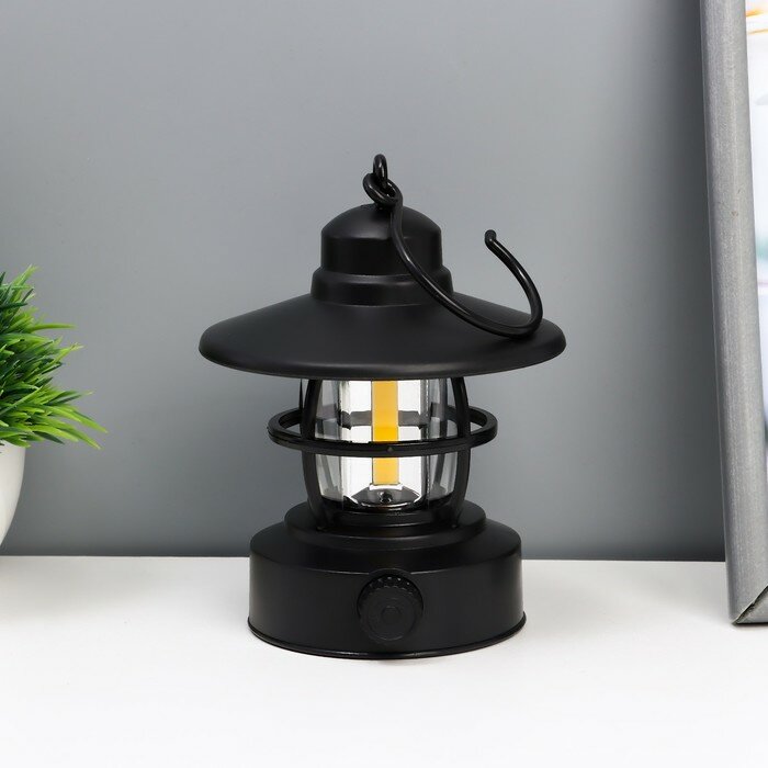 фото Ночник "Фонарь" LED 5Вт USB АКБ диммер черный 10х8х13 см RISALUX