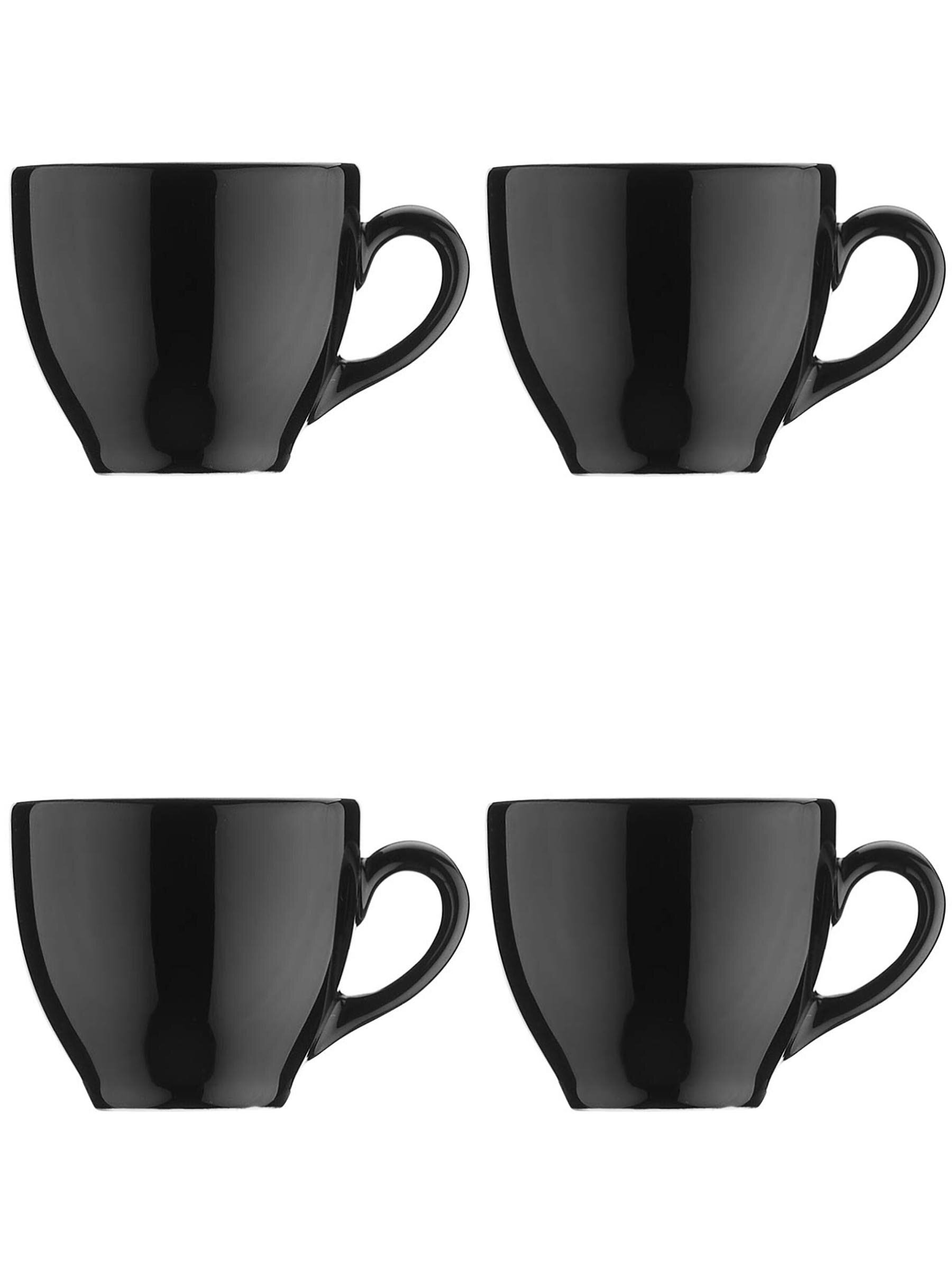 фото Набор из 4 чайных чашек "Nanocream Black" 9х9х6,4 см, 220 мл, черный, фарфор, Kutahya, LM01CF850R04