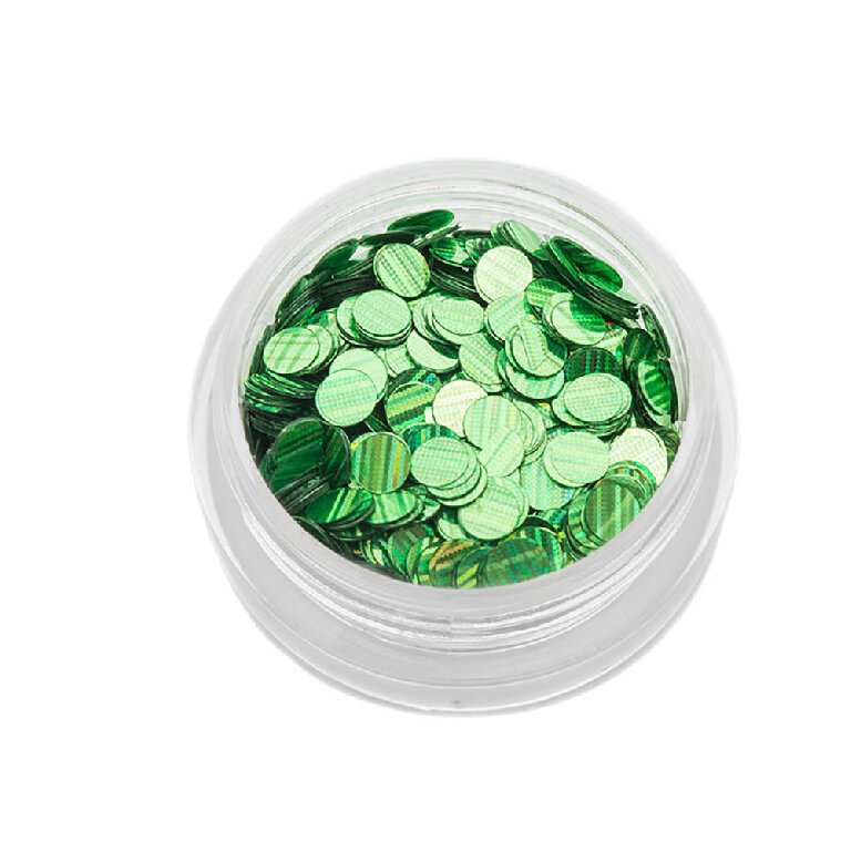 фото TNL Professional Шестигранники для дизайна ногтей - Кошачий глаз - зеленые №3 (10444)