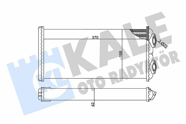 Радиатор отопителя пластик алюминий 370x190x42 MAN F2000 94 gt дв D28