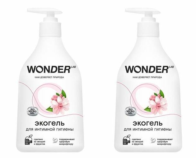 Wonder Lab экогель для интимной гигиены 540мл 2 шутки в упаковке