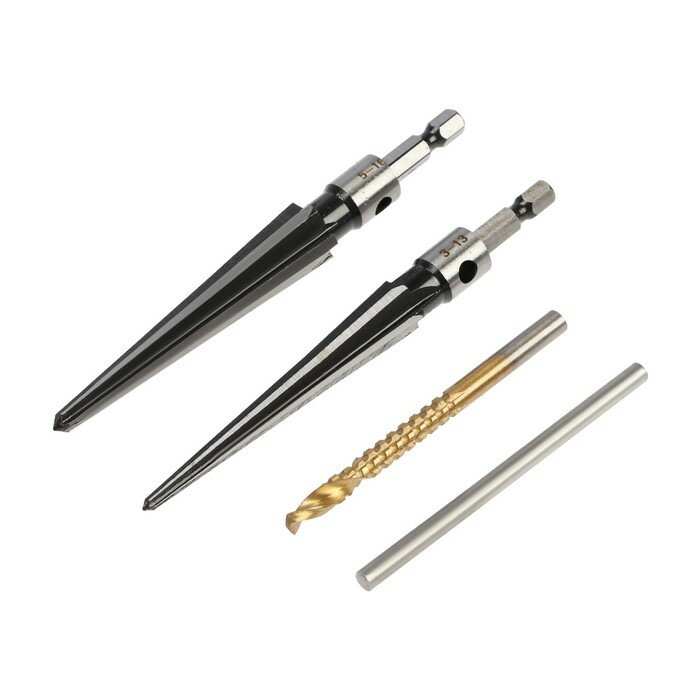 фото Набор сверл конических и фрезерных тундра, HSS, 3 - 13 мм, 5 - 16 мм, 6 мм, вороток