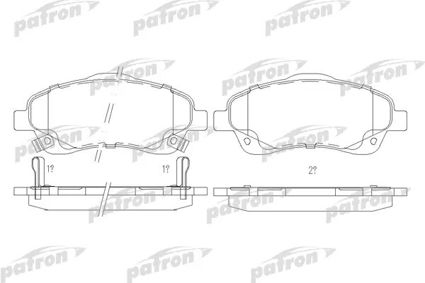 Колодки тормозные дисковые передн TOYOTA: AVENSIS 03-, AVENSIS седан 03-, AVENSIS универсал 03-, COROLLA Verso 04- PATRON PBP1648