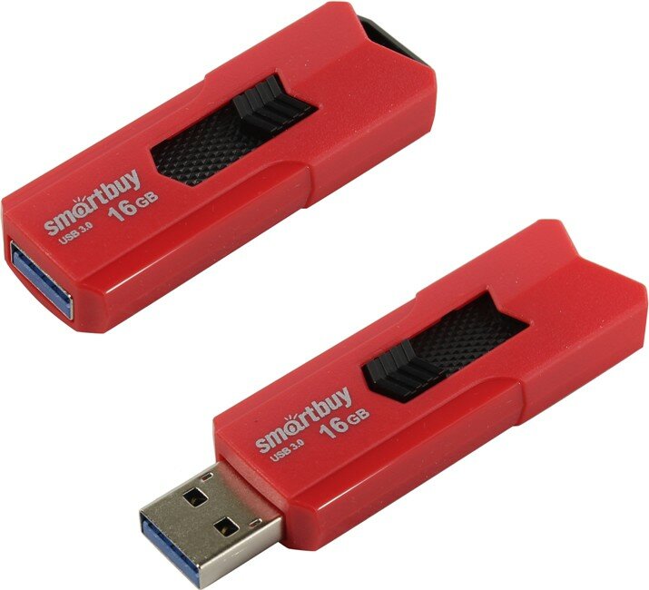 USB flash накопитель SmartBuy Stream 16ГБ, USB3.1, красный (SB16GBST-R3)