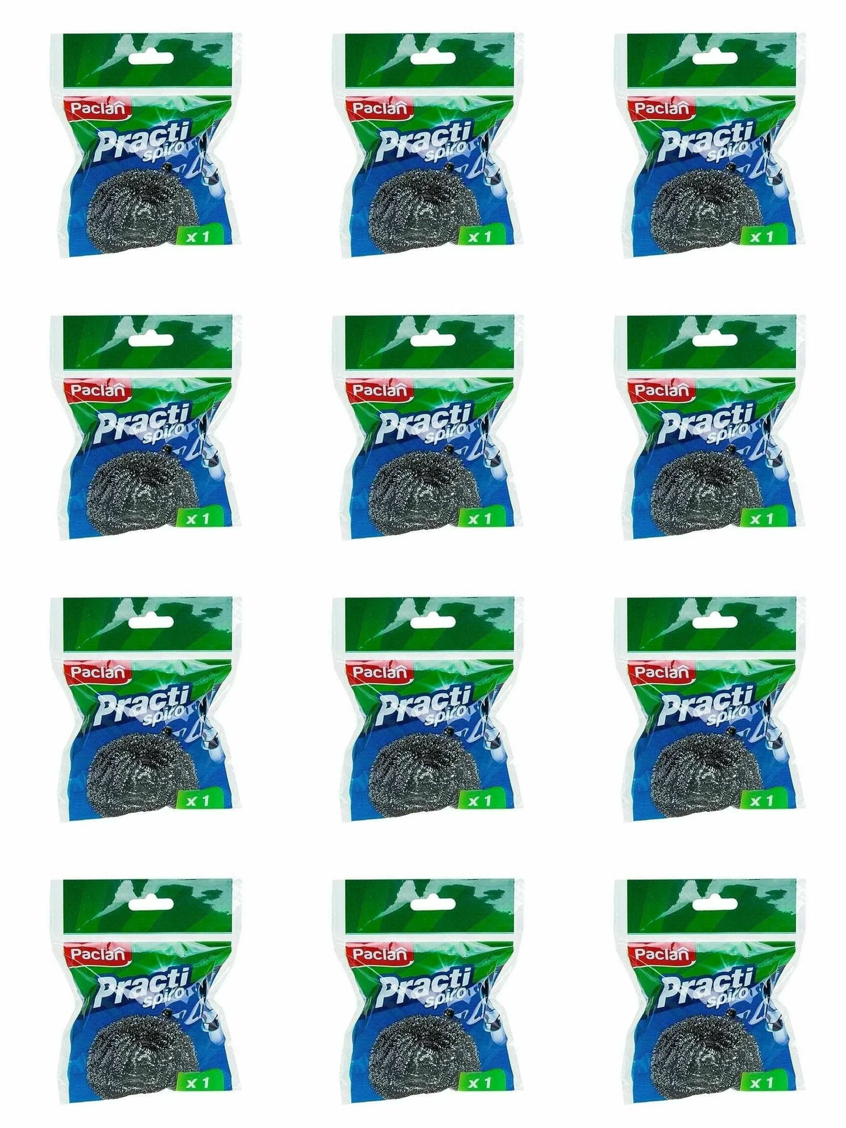 фото Paclan Мочалка металлическая Spiro, 12 шт.