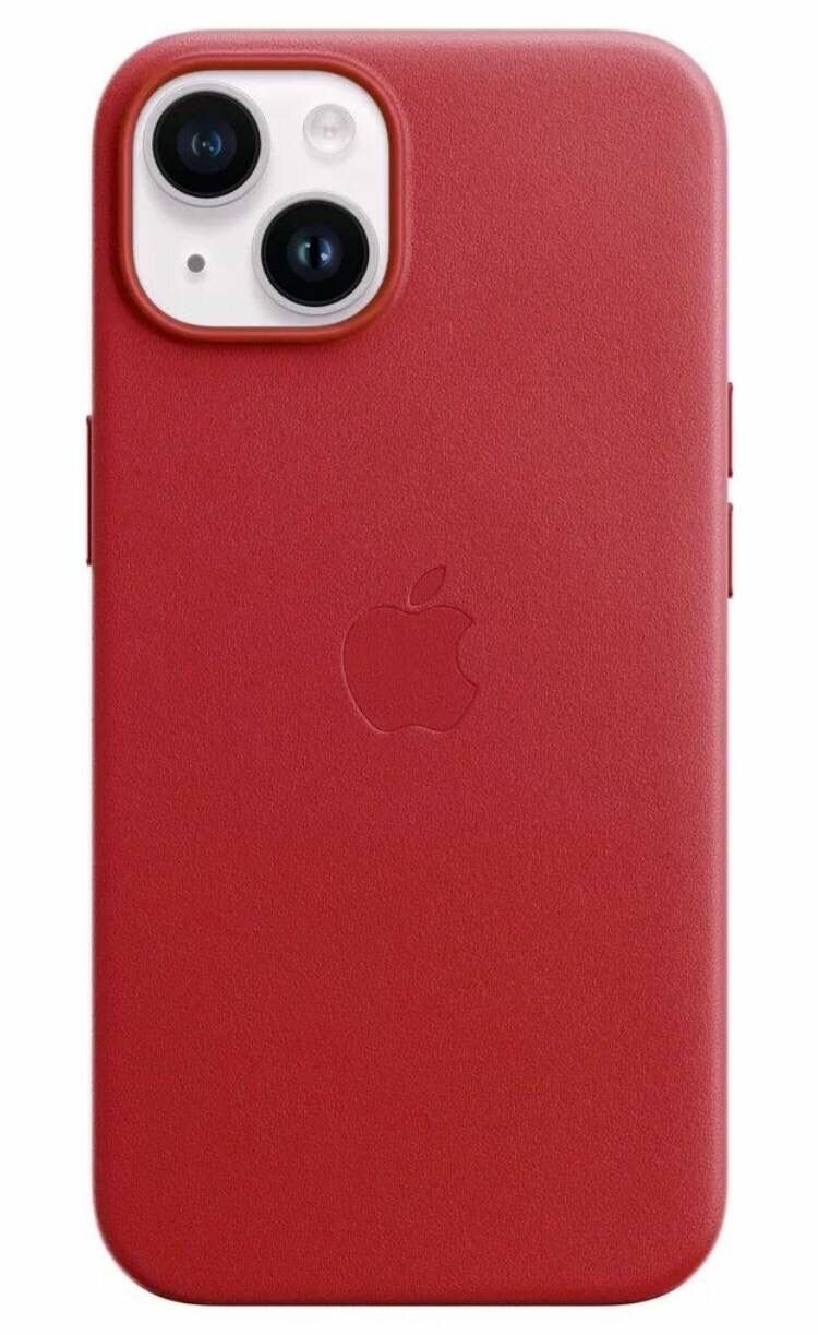 Чехол кожаный MagSafe для iPhone 13 / Анимация NFC / Leather Case with MagSafe /PRODUCT RED