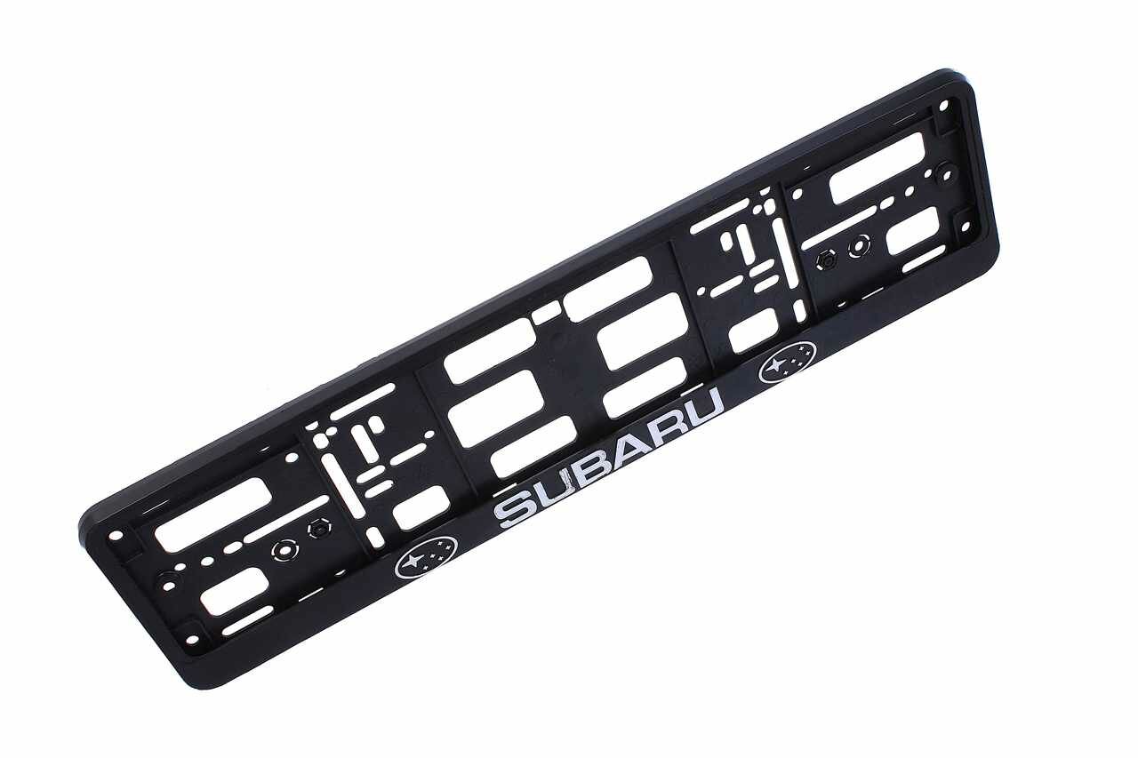 Рамка знака номерного "SUBARU" рельефная черная, Subaru, логоавто