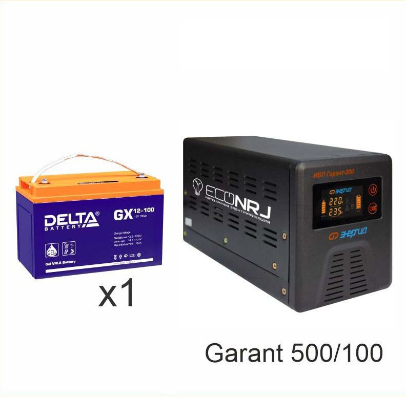 Инвертор (ИБП) Энергия ПН-500 + АКБ Delta GX 12-100