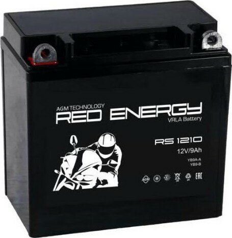 Аккумулятор Red Energy RS-1210 для мототехники (12В 9Ач / 12V 9Ah / стартерный ток 110А) YB9A-A YB9-B 12N9-4B-1