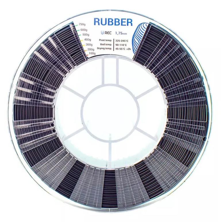 Катушка RUBBER-пластика REC 1.75мм, 750г, черный