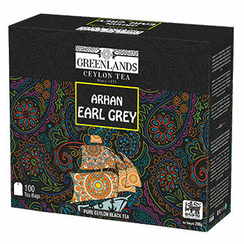 Премиальный черный чай "архан ЭРЛ грей" BLACK TEA EARL GREY 100 пакетиков GREENLANDS