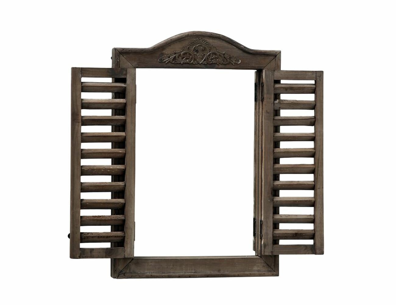 фото Настенное зеркало деревянные ставни, стекло, дерево, 45х31 см, Boltze 5646400