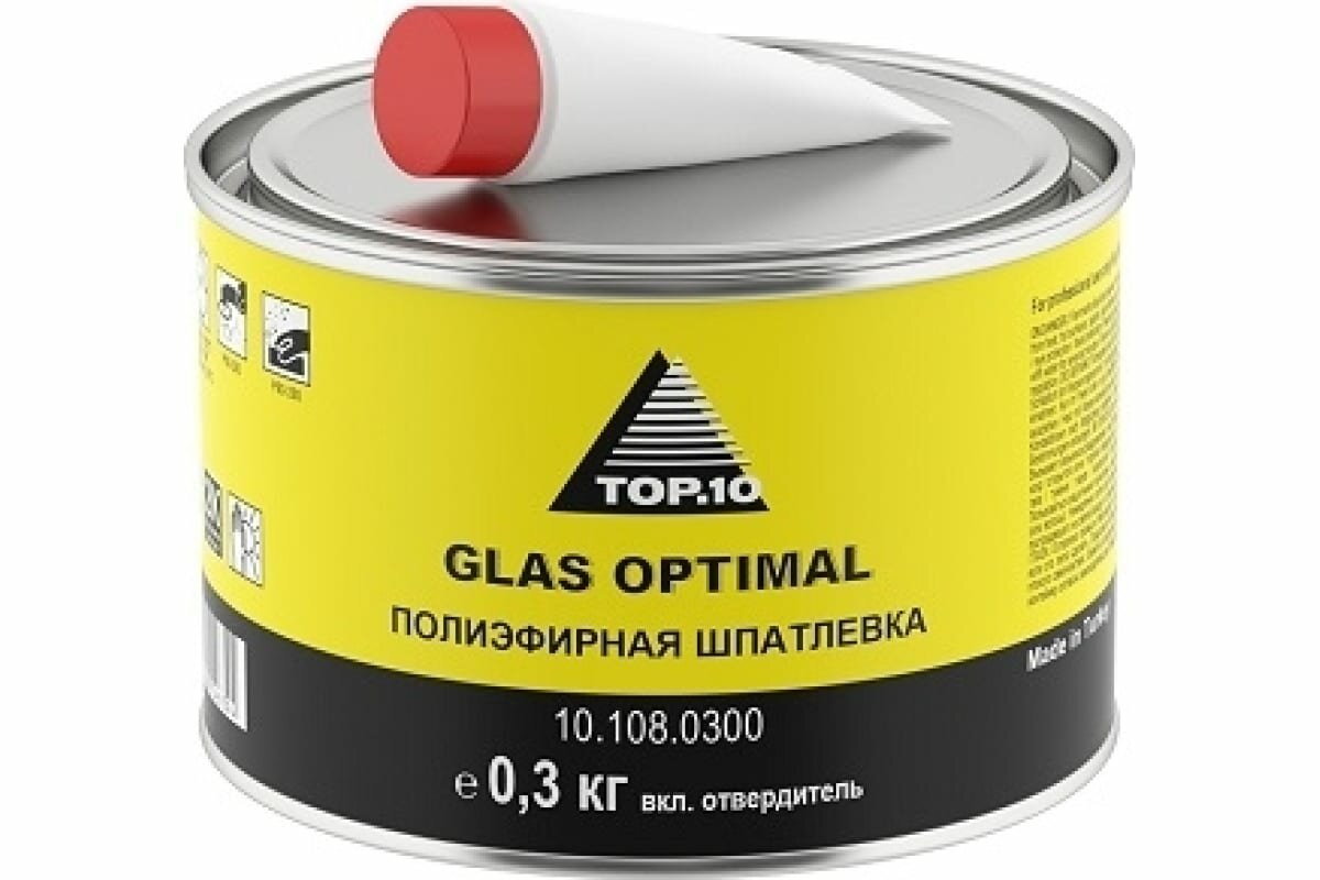 TOP.10 Шпатлевка glas optimal 0,3 кг 10.108.0300 10.108.0300.