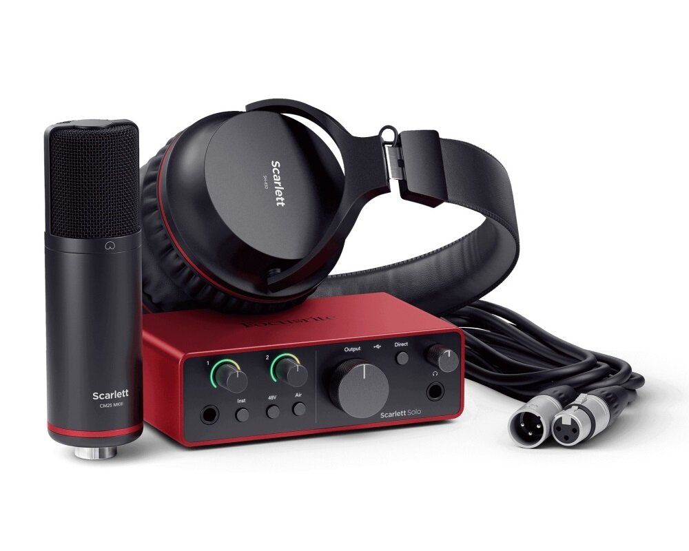 Focusrite Scarlett-Solo-Studio-4th Scarlett Solo Studio 4th gen Комплект Аудиоинтерфейс USB, микрофон, наушники