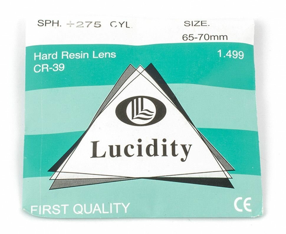 Полимерные линзы LUCIDITY CR-39 1.49 D70 -2.25 ИЛМ-1-2.25