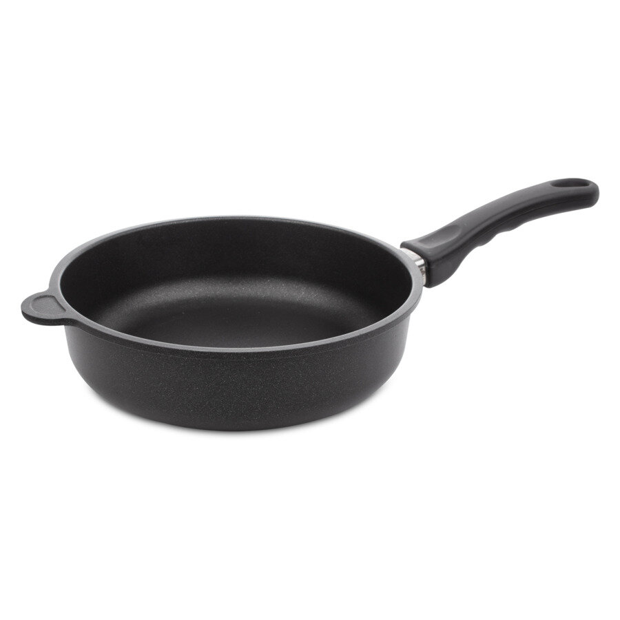 фото Сковорода антипригарная глубокая для индукции AMT 24х7 см, алюминий