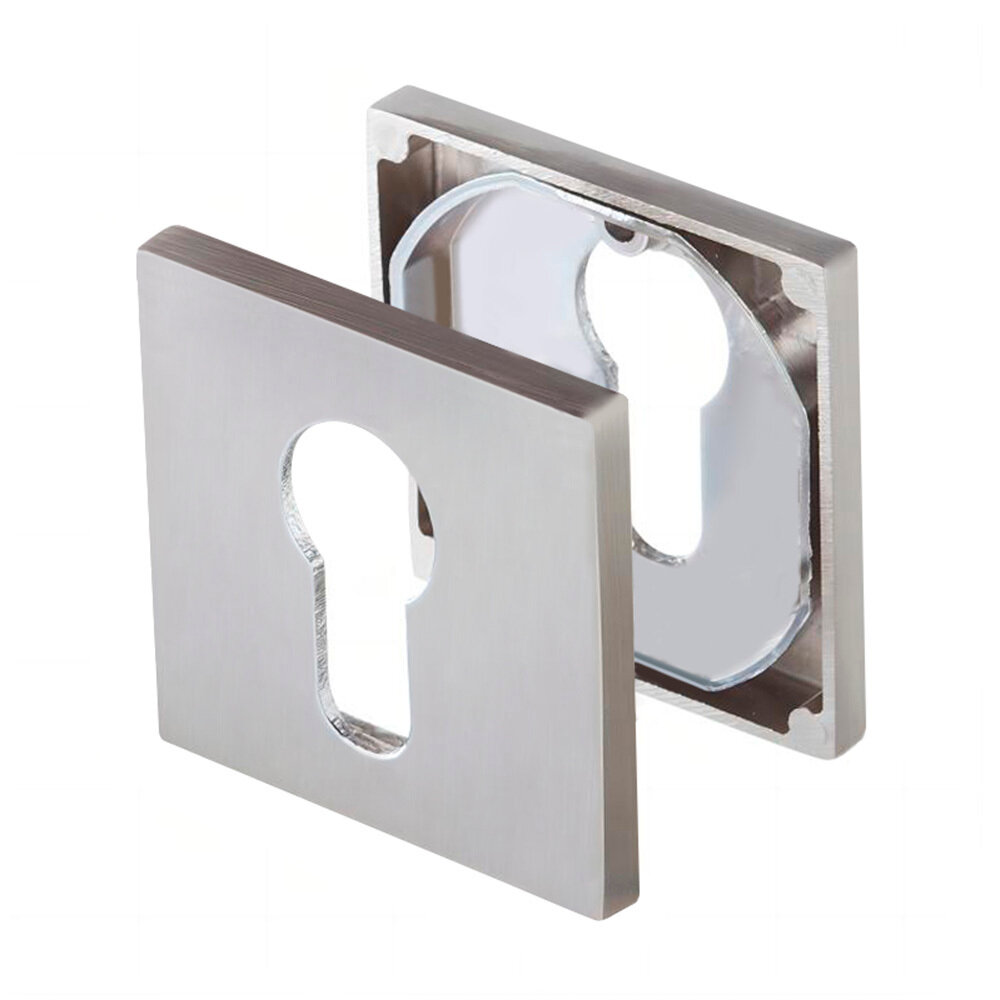 фото Ключевина Lavelly тонкая квадратная розетка матовый никель/хром (990339)