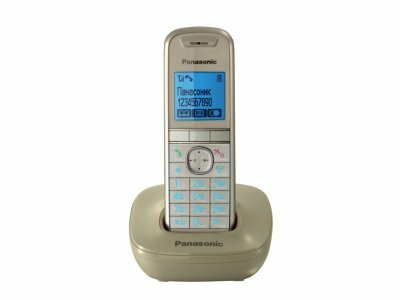 Радиотелефон с голосовым АОН Panasonic KX-TG5511RUJ темный бежевый