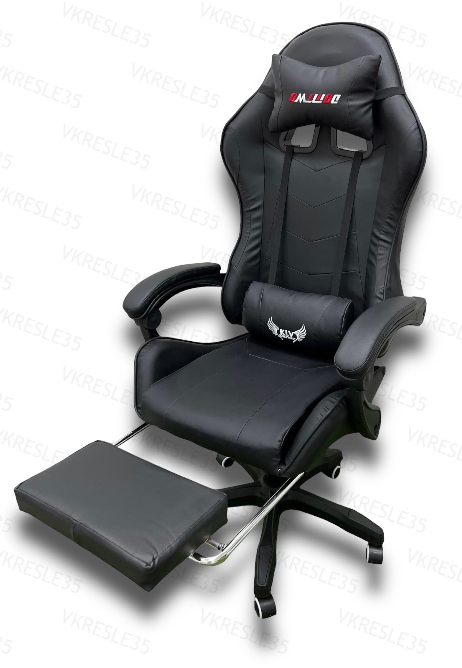 Игровое Компьютерное Кресло,с Вибромассажем,цвет Черный с подставкой для ног
