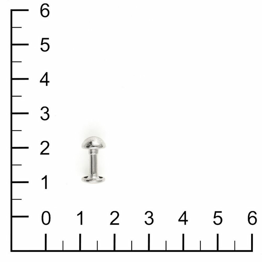 Хольнитены двухсторонние сферические, 7х9х7х2,5, никель, 25 комплектов / заклепки для одежды и сумок